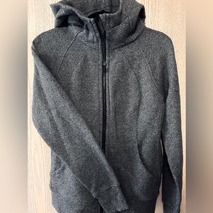 Lululemon Scuba Hoodie Full Zip Sz 8, Heathered Speckled Black (Charcoal)
